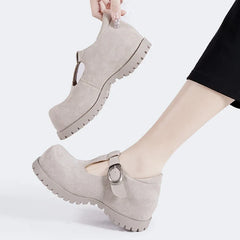 High Quality Faux Suede Mary Jane Shoes