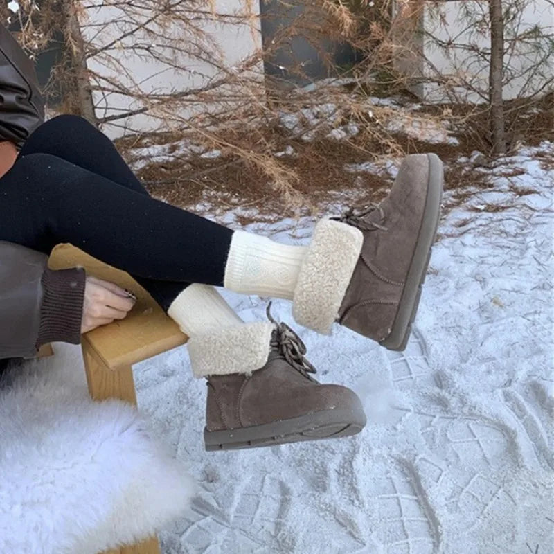 High-Quality Faux Suede Warm Snow Boots