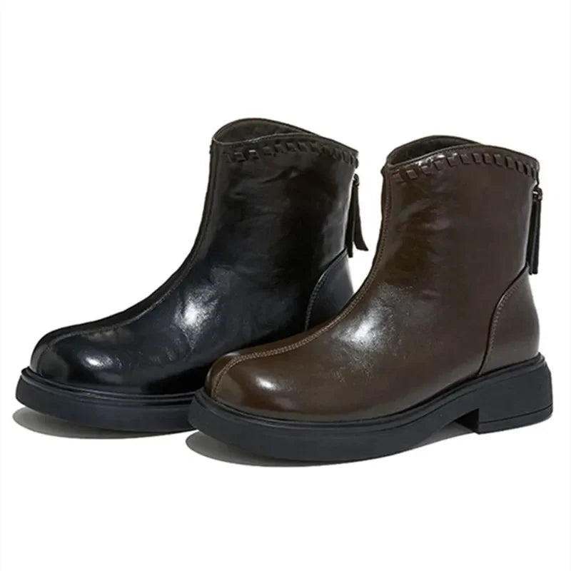 High Quality Genuine Leather Ankle Boots