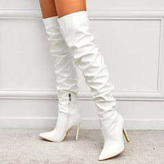 High Quality Patent Leather Knee High Boots
