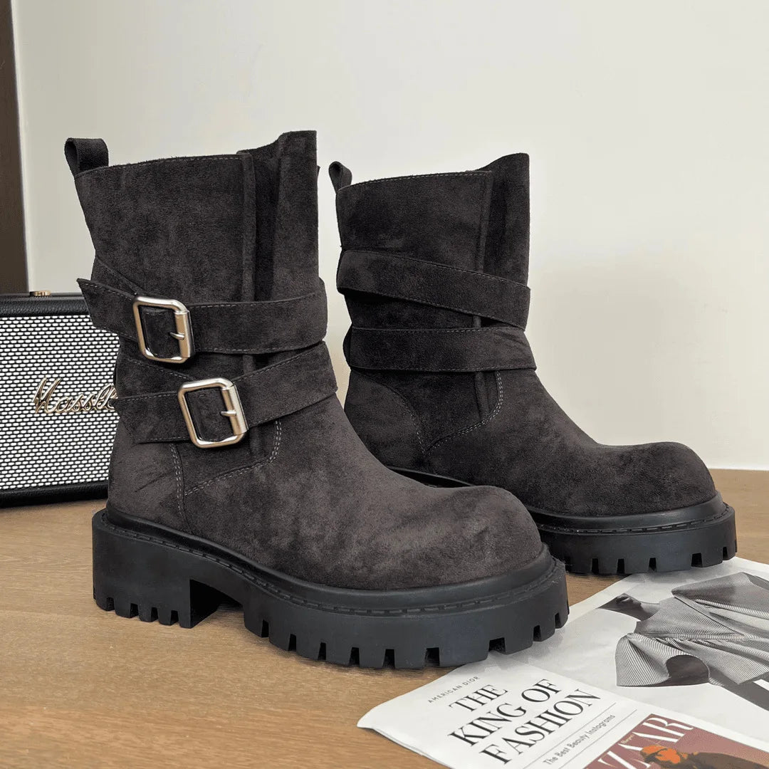 High Quality Retro Women Leather Short Boots