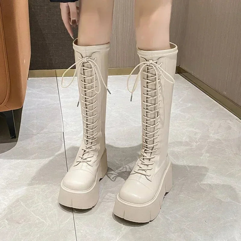High Quality Soft Leather Pu Long Boots