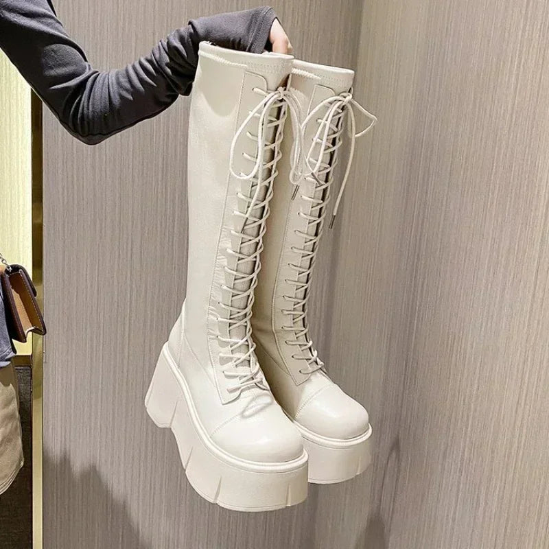 High Quality Soft Leather Pu Long Boots