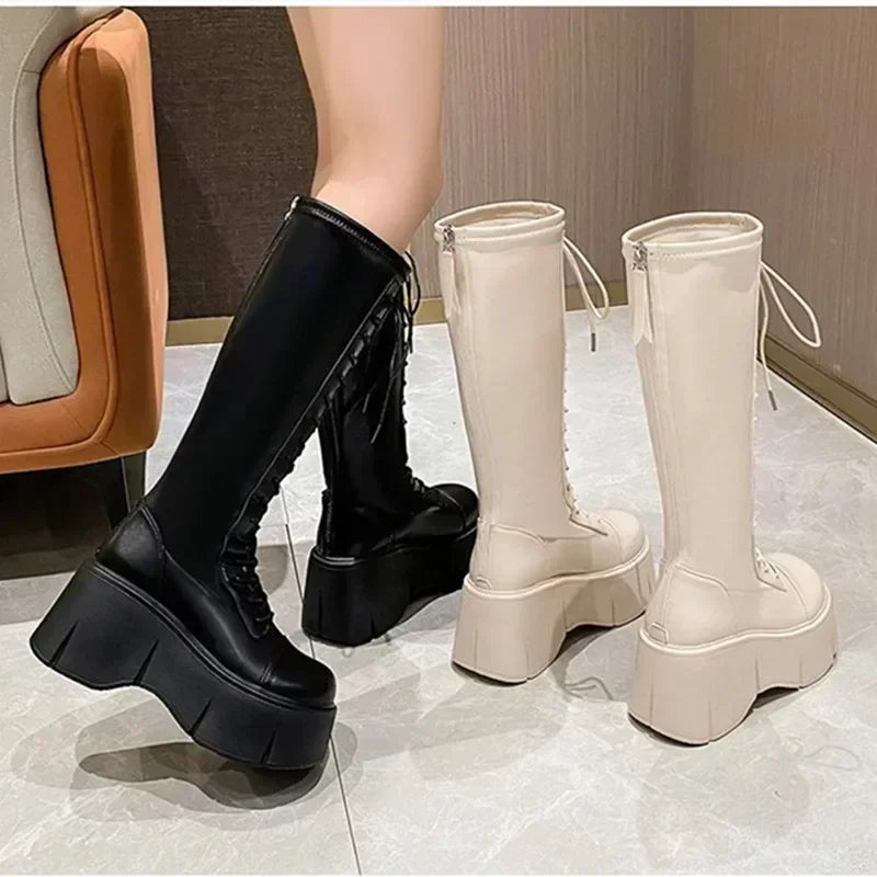 High Quality Soft Leather Pu Long Boots
