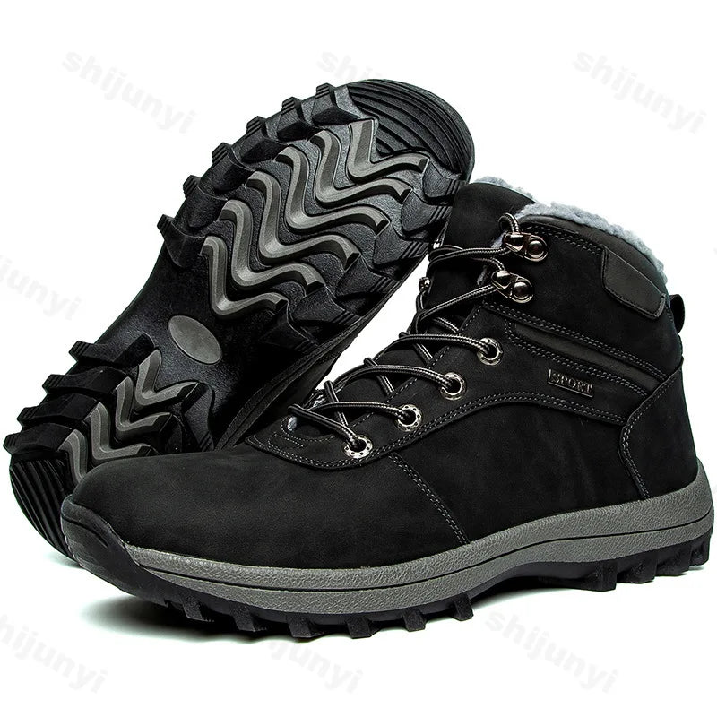 High Quality Winter Trend Plush Thick Soled Casual Men Shoes