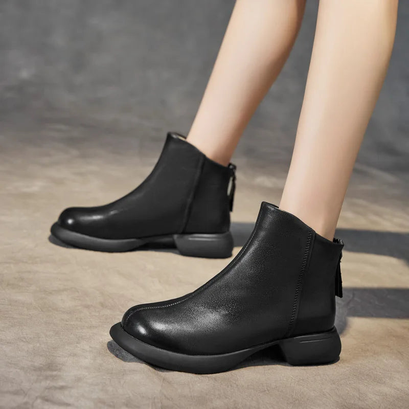 High Quality Women's Genuine Leather Ankle Boots