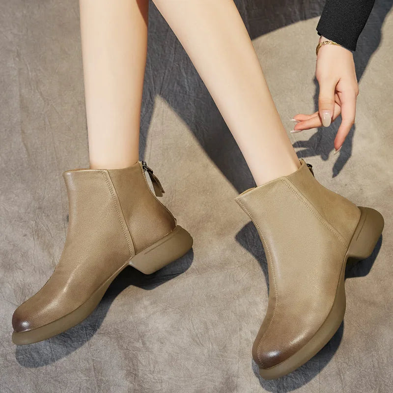 High Quality Women's Genuine Leather Ankle Boots
