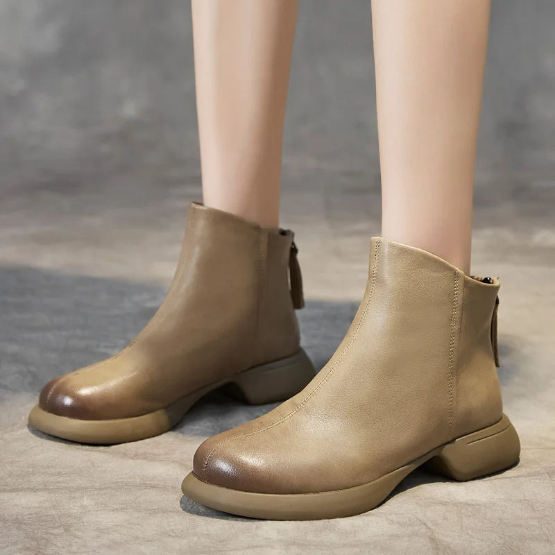 High Quality Women's Genuine Leather Ankle Boots