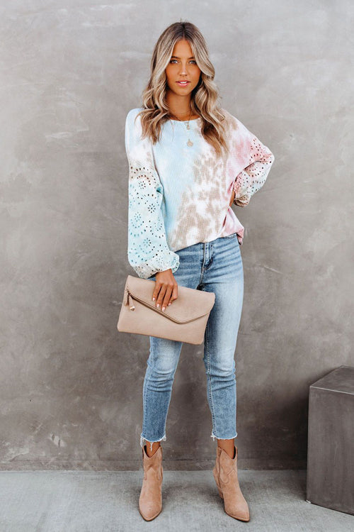 I'm Your Girl Tie-Dye Print Knit Sweater