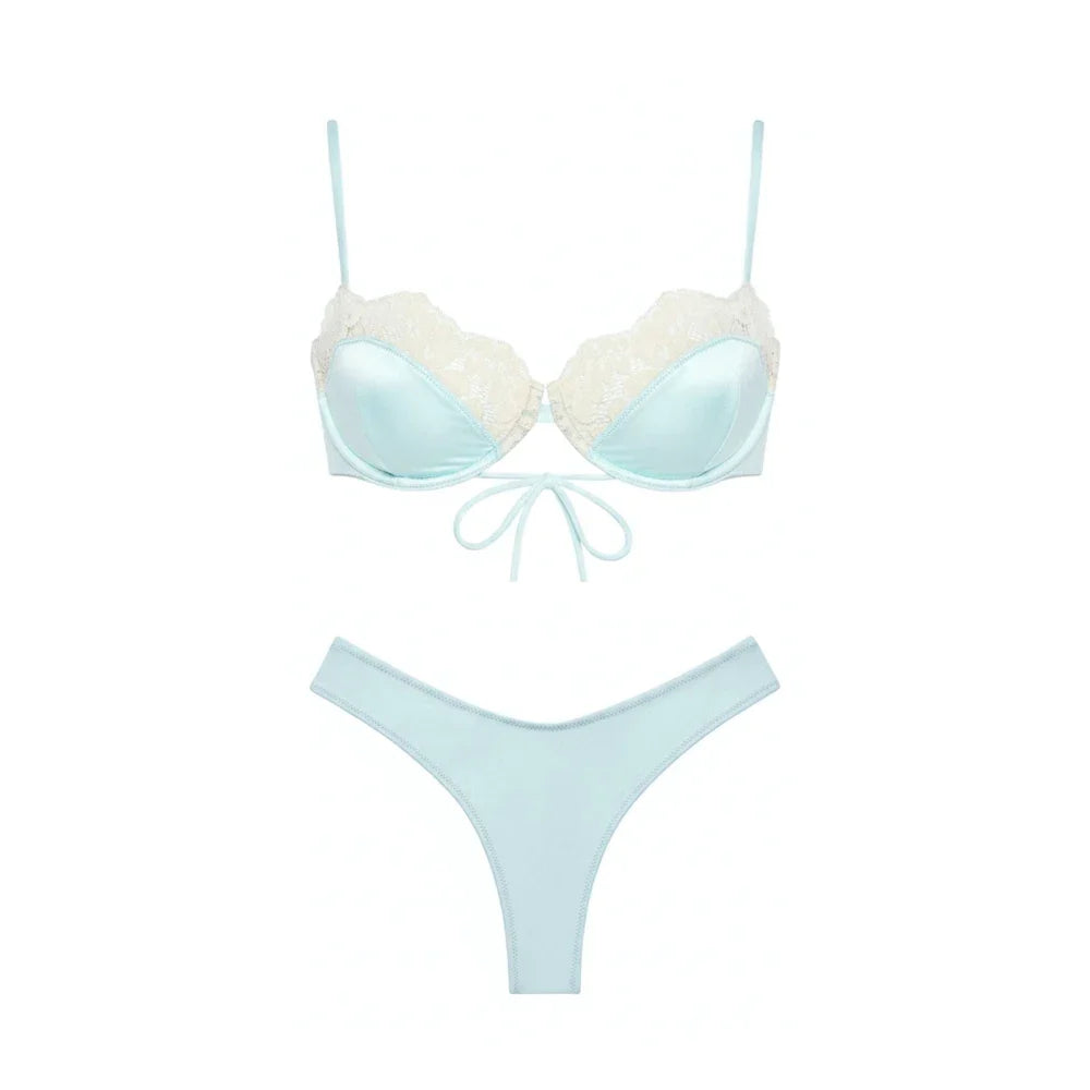 Lace Swimsuit Soild Bikini Swimsuit Separates Swimwear Swimsuitwear Underwire Bathing Suit
