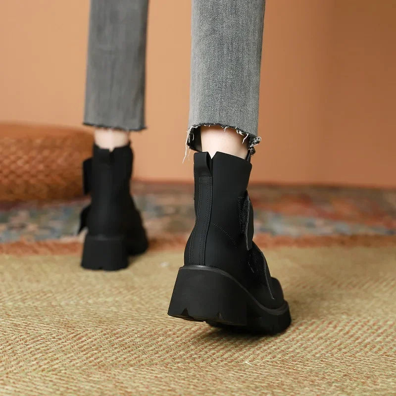 Ladies Platform Mid Boots