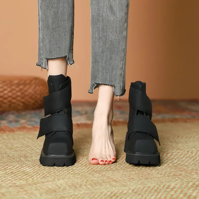 Ladies Platform Mid Boots
