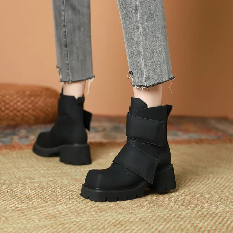 Ladies Platform Mid Boots