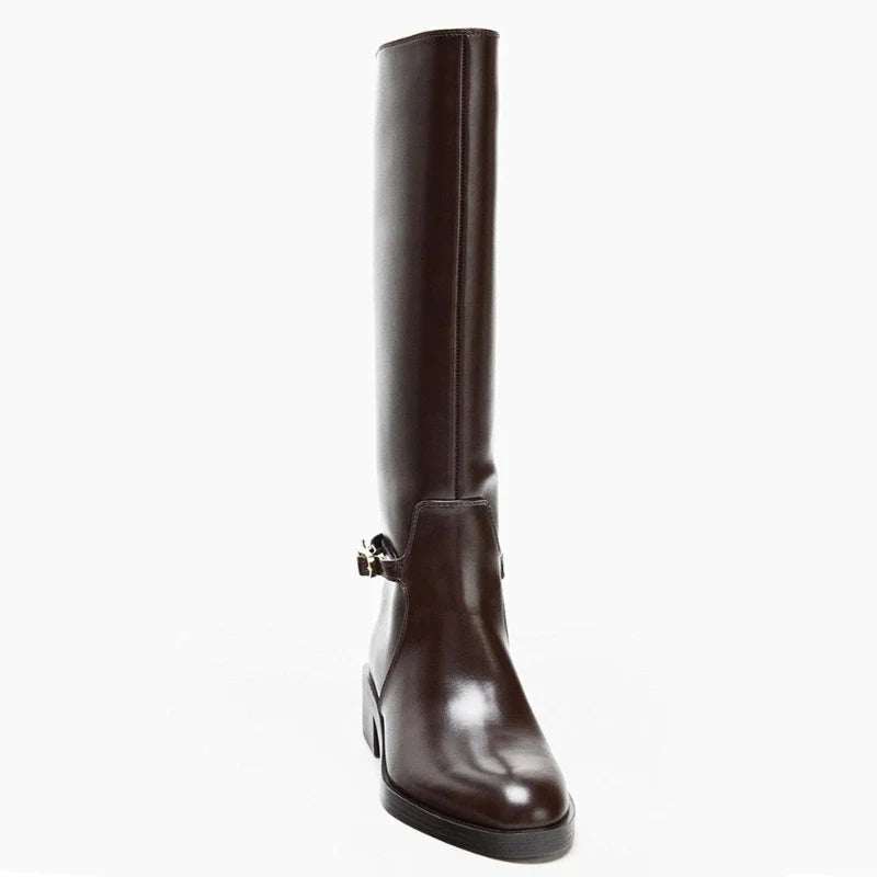 Luxury Chunky Heel Women's Knight Boots