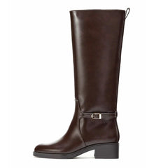 Luxury Chunky Heel Women's Knight Boots