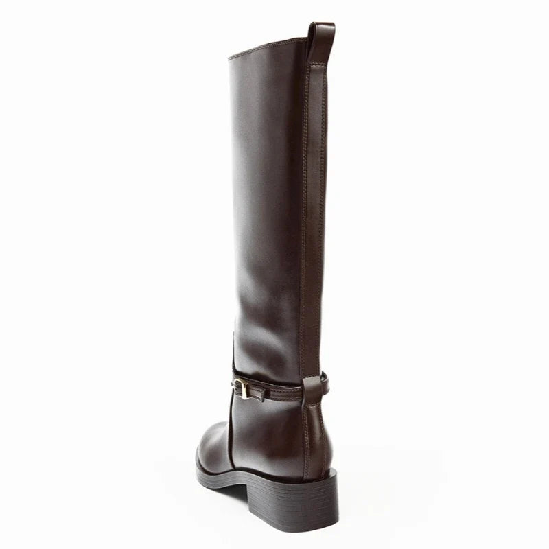 Luxury Chunky Heel Women's Knight Boots