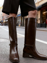 Luxury Chunky Heel Women's Knight Boots