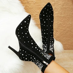 Luxury Crystal Decorate Ankle Boots