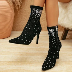 Luxury Crystal Decorate Ankle Boots