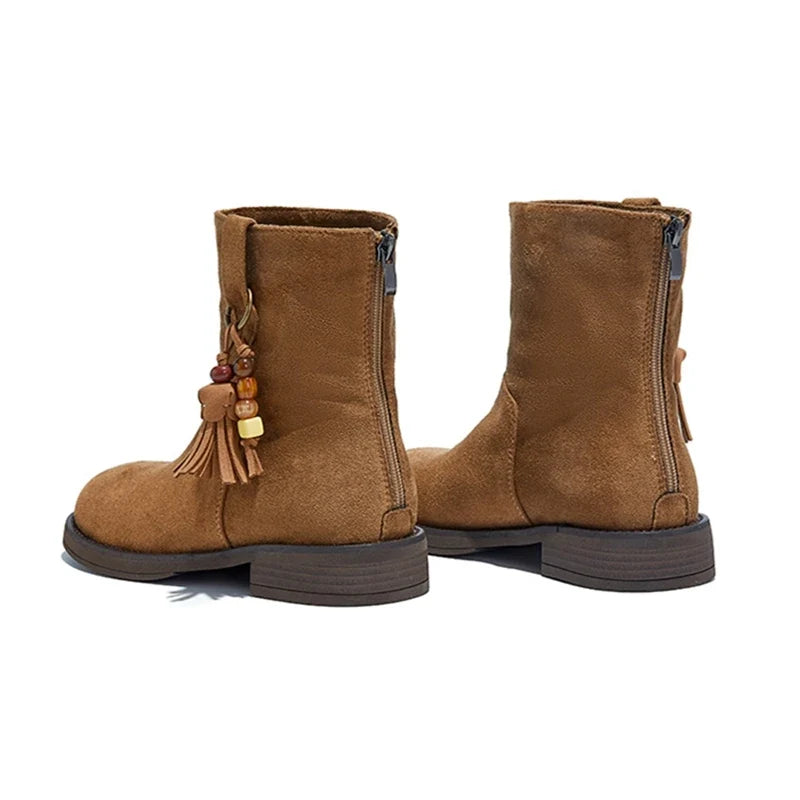 Luxury Designer Cow Suede Ankle Boots