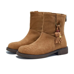 Luxury Designer Cow Suede Ankle Boots