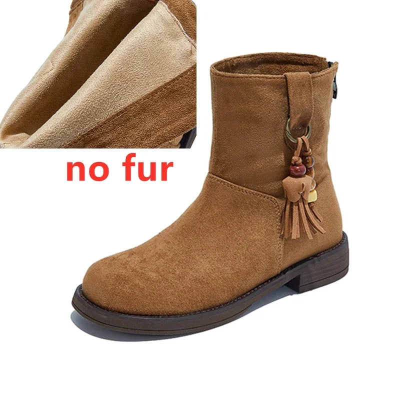 Luxury Designer Cow Suede Ankle Boots