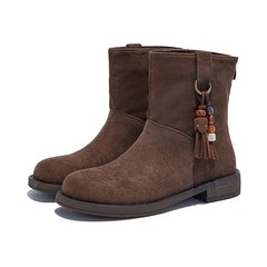 Luxury Designer Cow Suede Ankle Boots