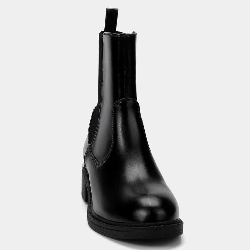 Luxury Designer Knit Leather Splicing Ankle Boots