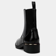 Luxury Designer Knit Leather Splicing Ankle Boots