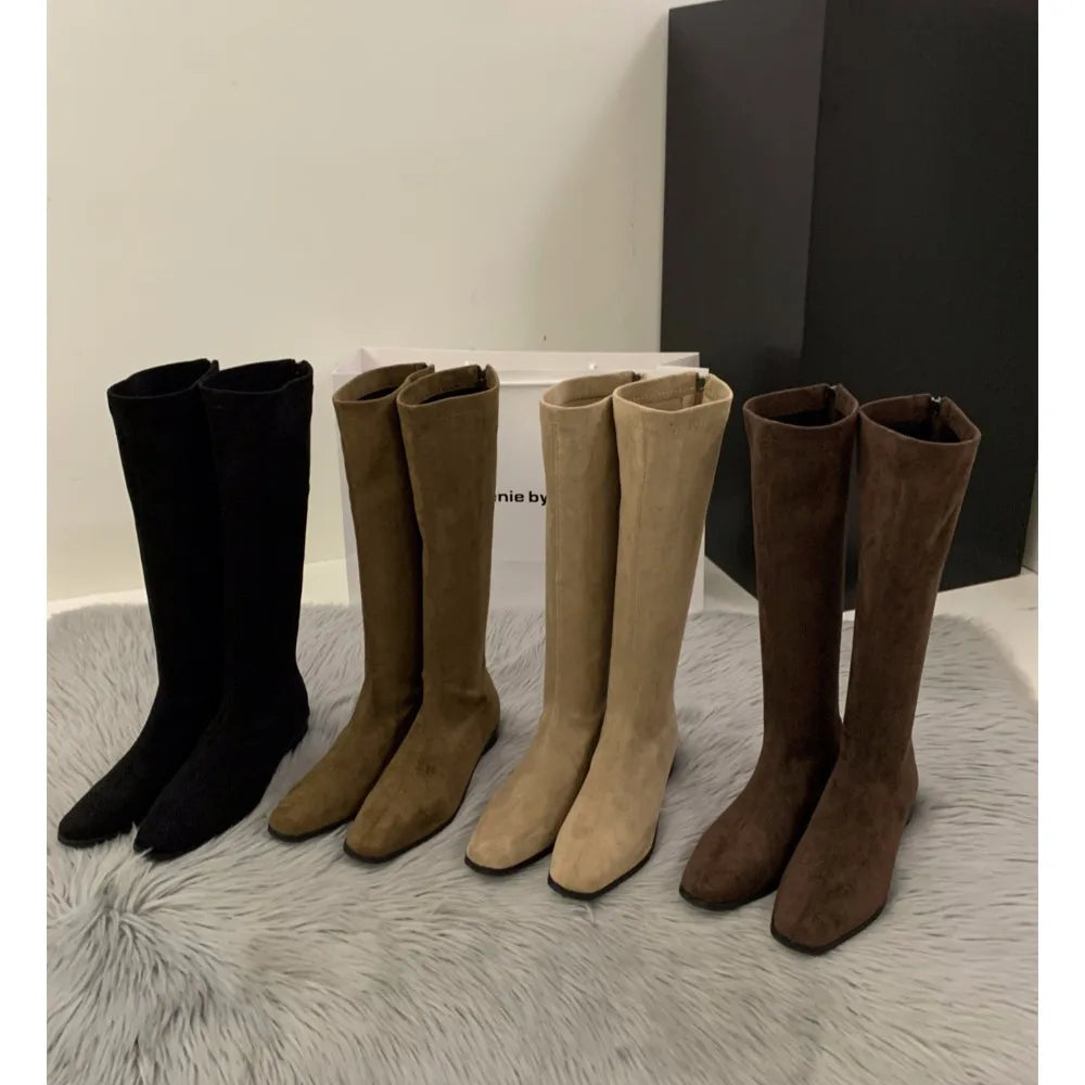 Luxury Designer Vintage Women Knee High Boots