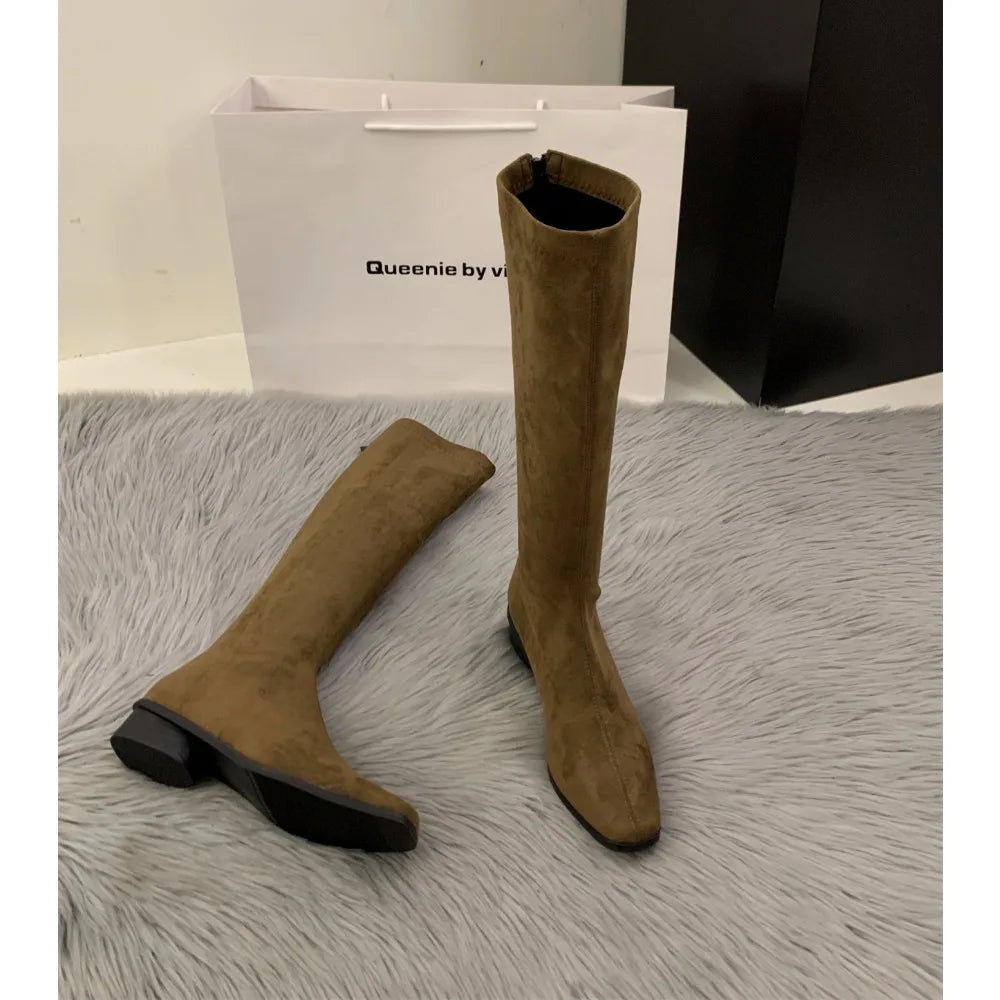 Luxury Designer Vintage Women Knee High Boots