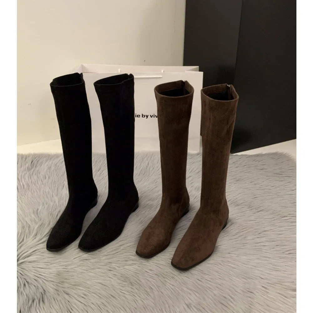 Luxury Designer Vintage Women Knee High Boots