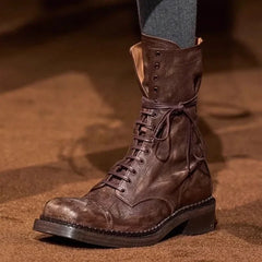 Luxury Genuine Leather Design Biker Boots