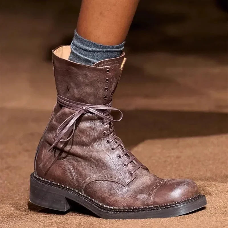 Luxury Genuine Leather Design Biker Boots