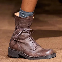Luxury Genuine Leather Design Biker Boots