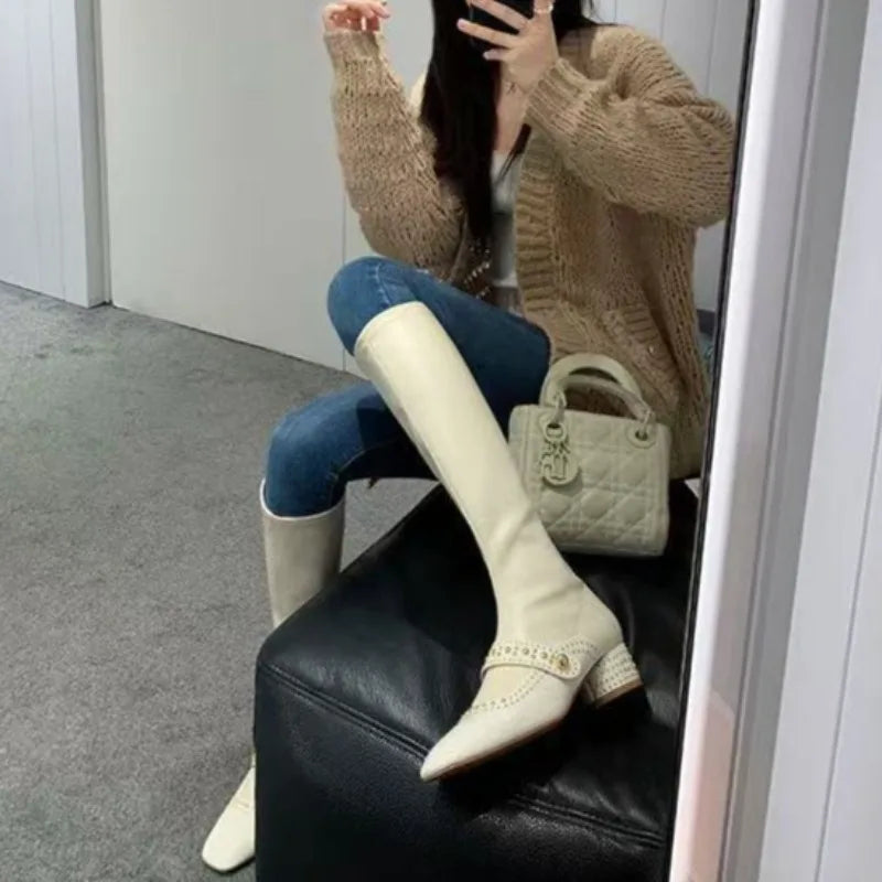 Luxury Metal Rivet Decoration Design Ankle Boots