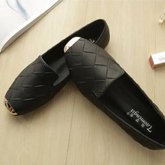 Metal Square Head Flat Sole Woman Shoes