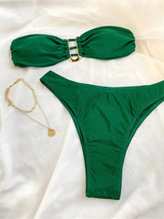 4 Colors U Neck Bandeau Bikini Two-pieces Bikini Set