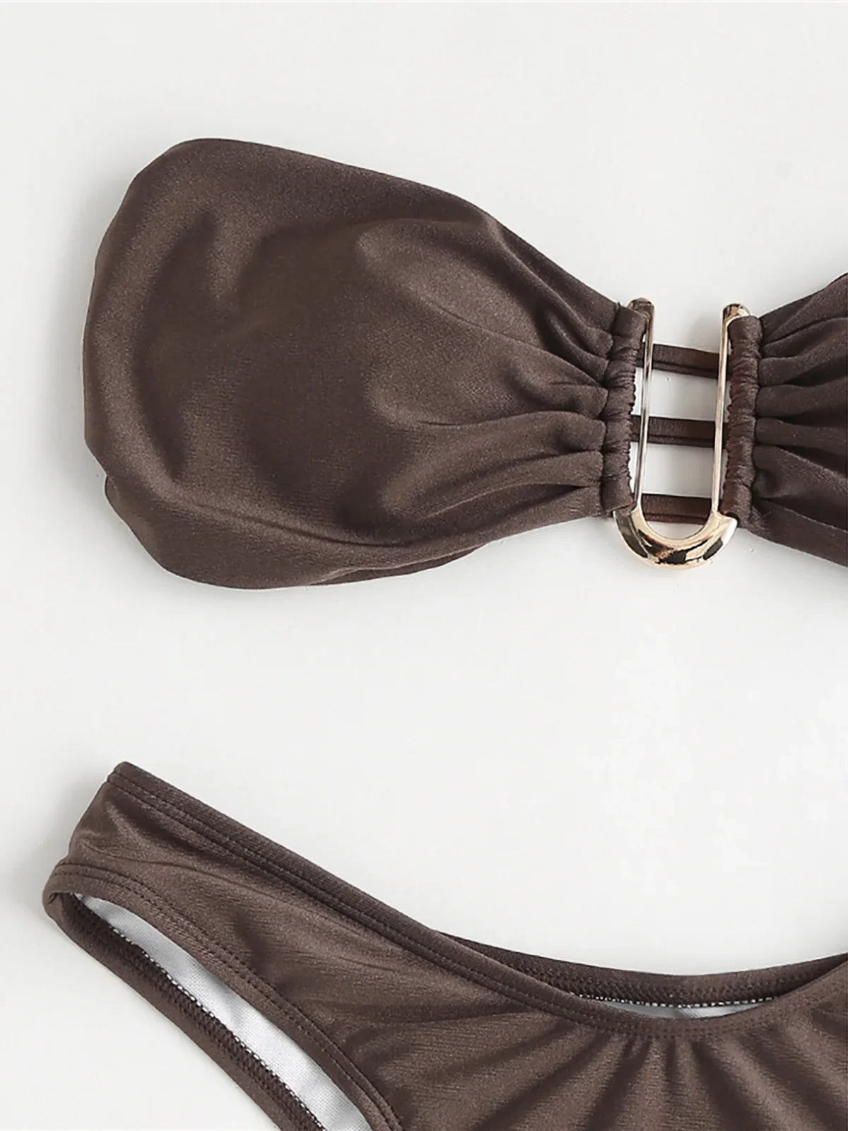 4 Colors U Neck Bandeau Bikini Two-pieces Bikini Set
