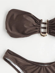4 Colors U Neck Bandeau Bikini Two-pieces Bikini Set