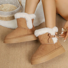 Casual Flocking Winter Warm Ankle Length Snow Boot