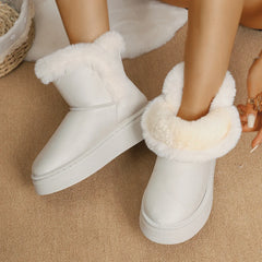 Casual Flocking Winter Warm Ankle Length Snow Boot