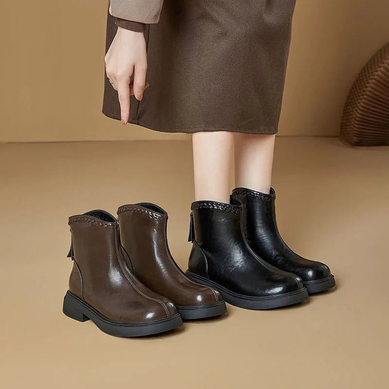 Designer Genuine Leather Women's Ankle Boots