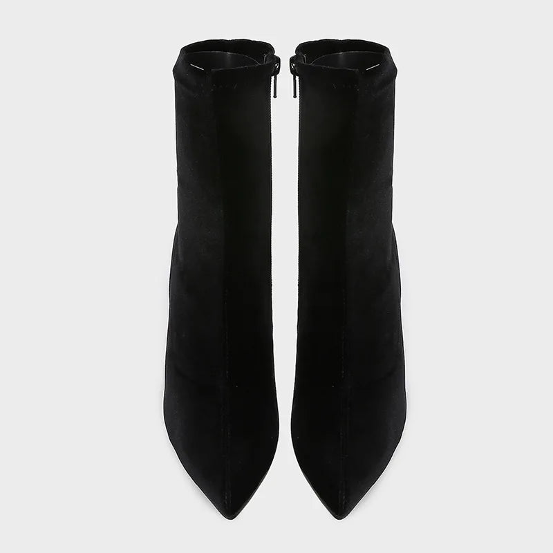 Designer Velvet Thin High Elastic Boots