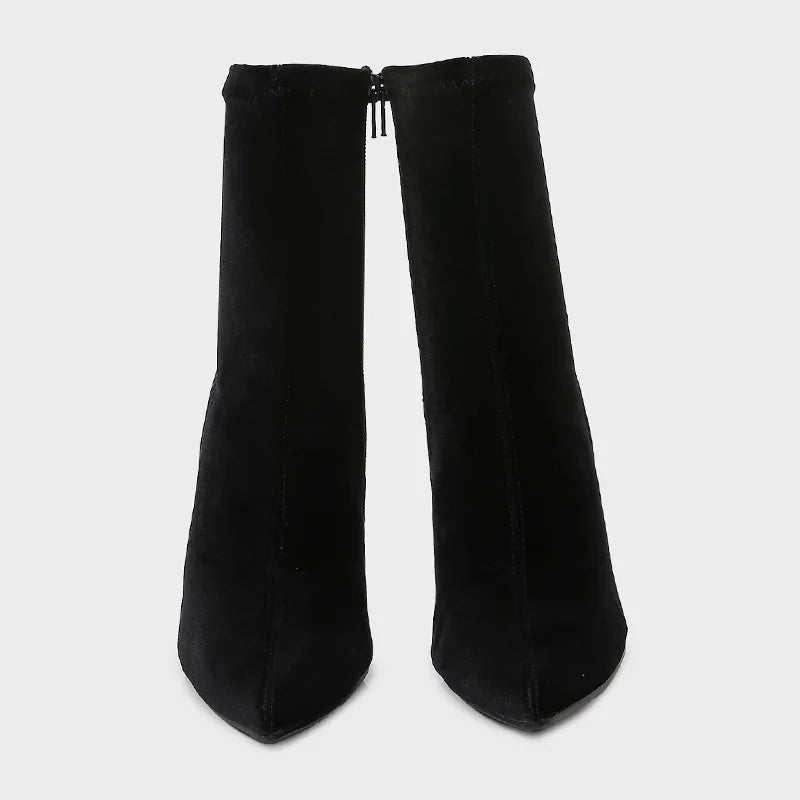 Designer Velvet Thin High Elastic Boots