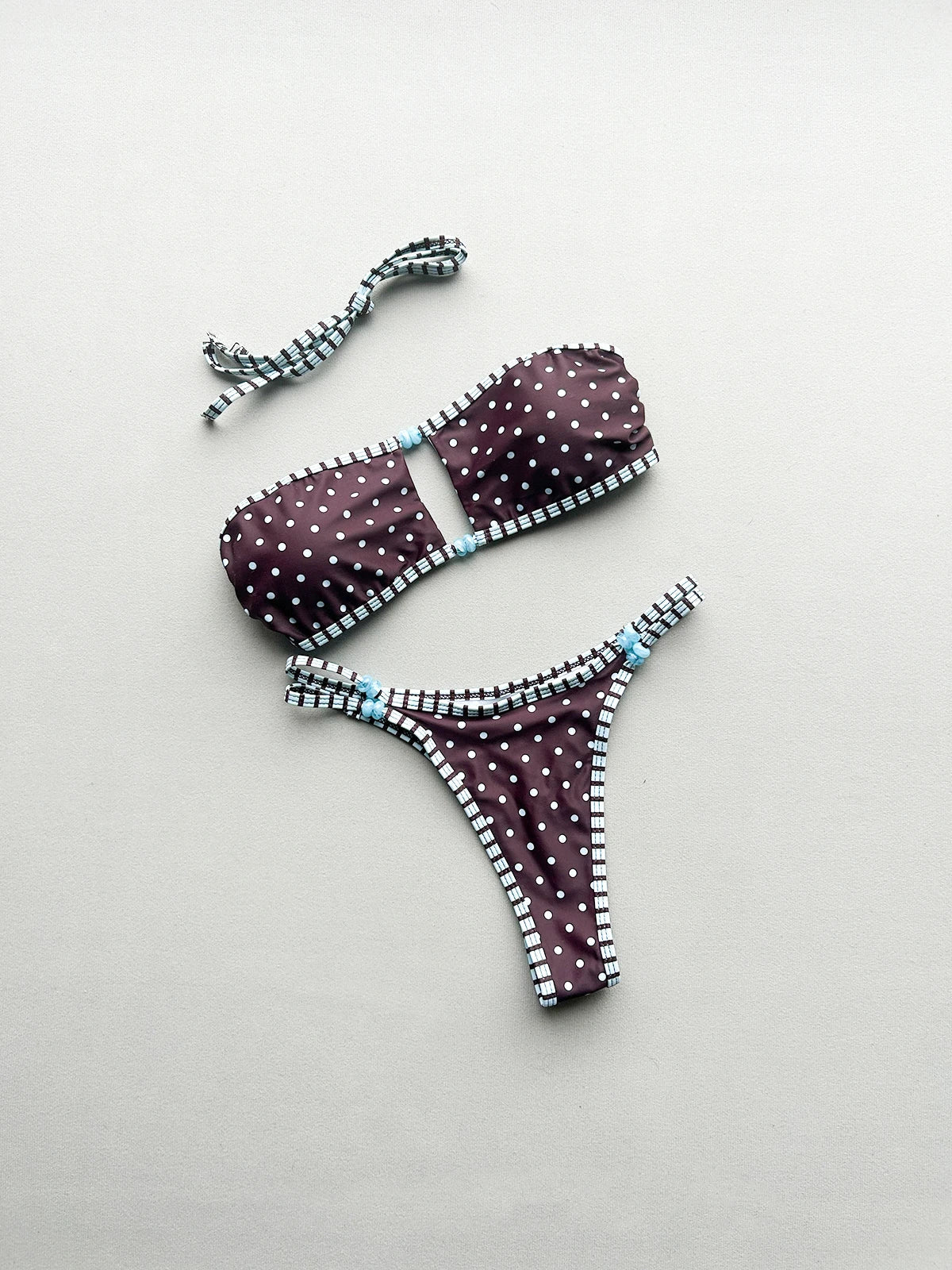 Polka Dot Mini Thong Bikini Two-pieces Bikini Set