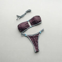 Polka Dot Mini Thong Bikini Two-pieces Bikini Set