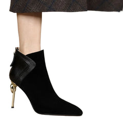Elegant Brown Suede Short Boots