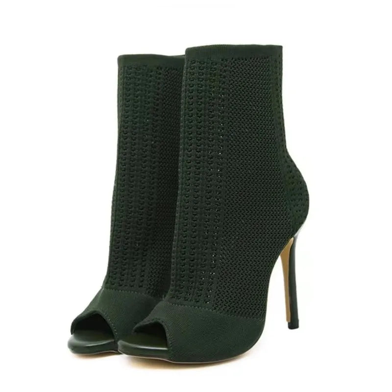 Style Peep Toe Ankle Boots