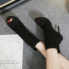 Style Peep Toe Ankle Boots